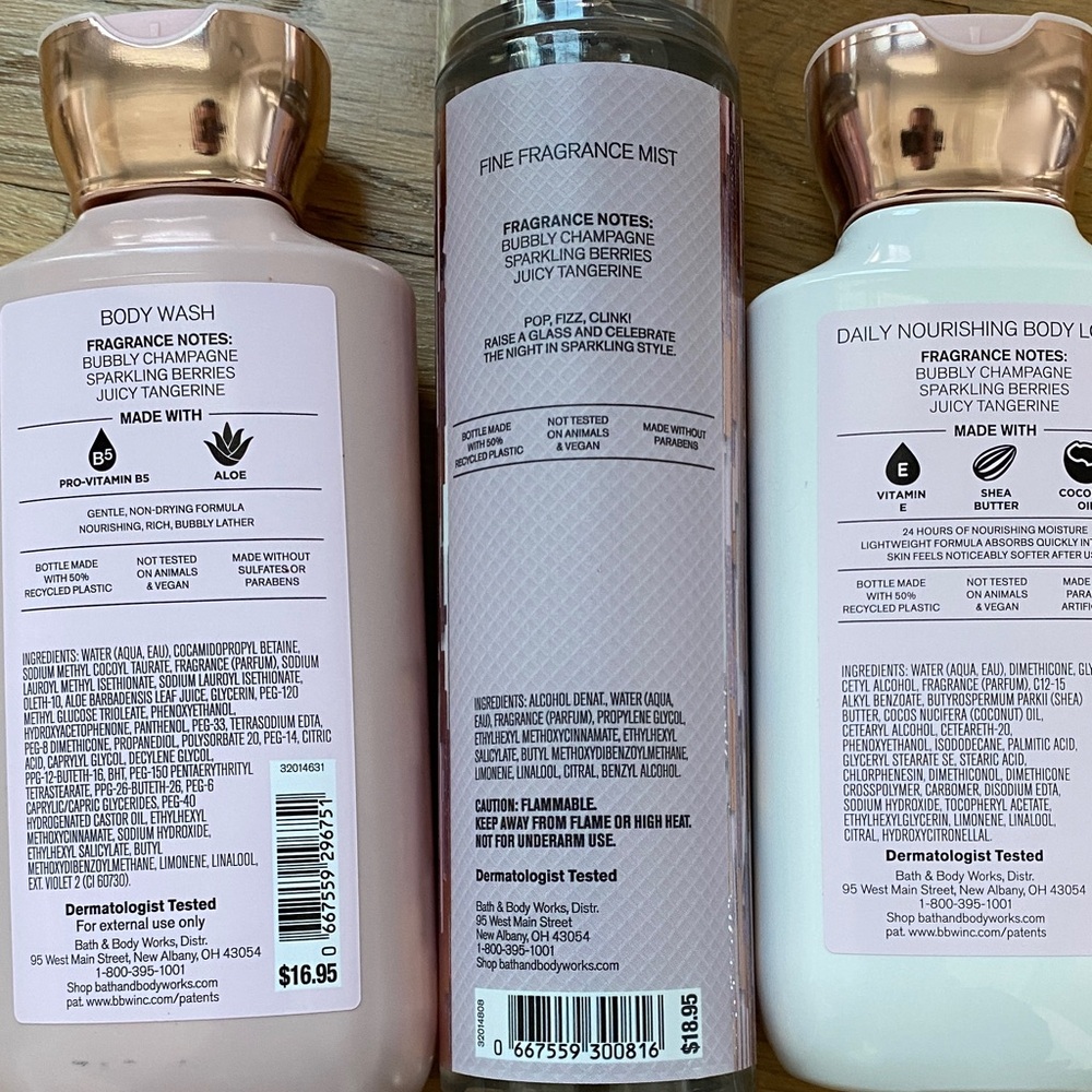 Bath & Body Works Champagne Toast Body Care Trio - Pink and White - Picture 7 of 8